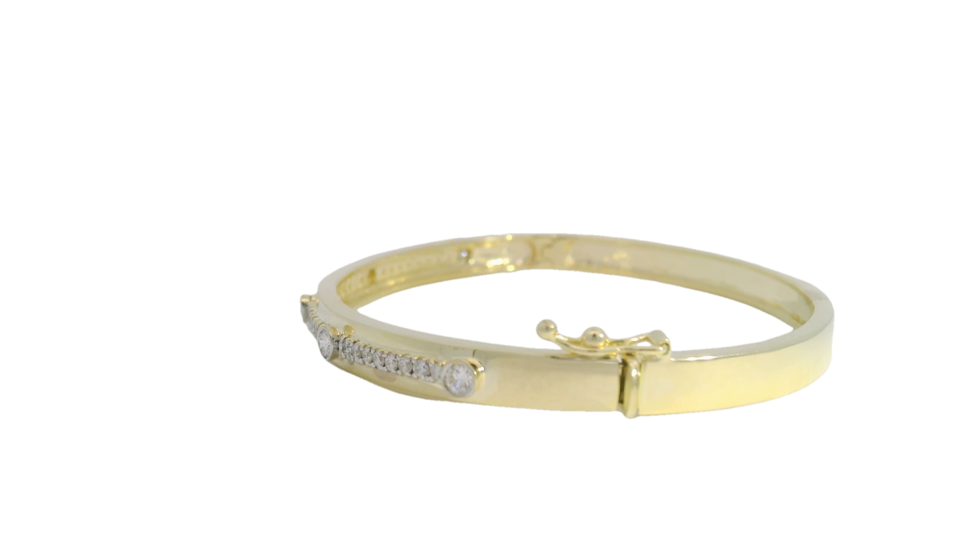 14kt Two-Toned Gold Diamond Bangle