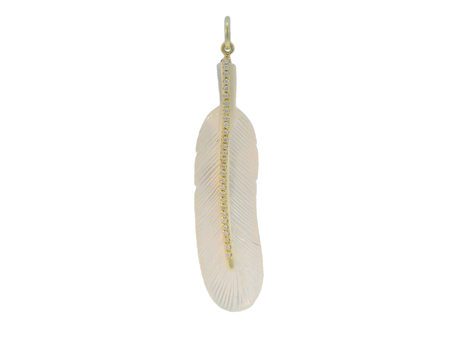 Mazza Mother of Pearl Feather Charm