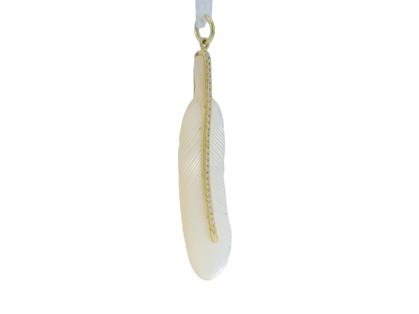 Mazza Mother of Pearl Feather Charm