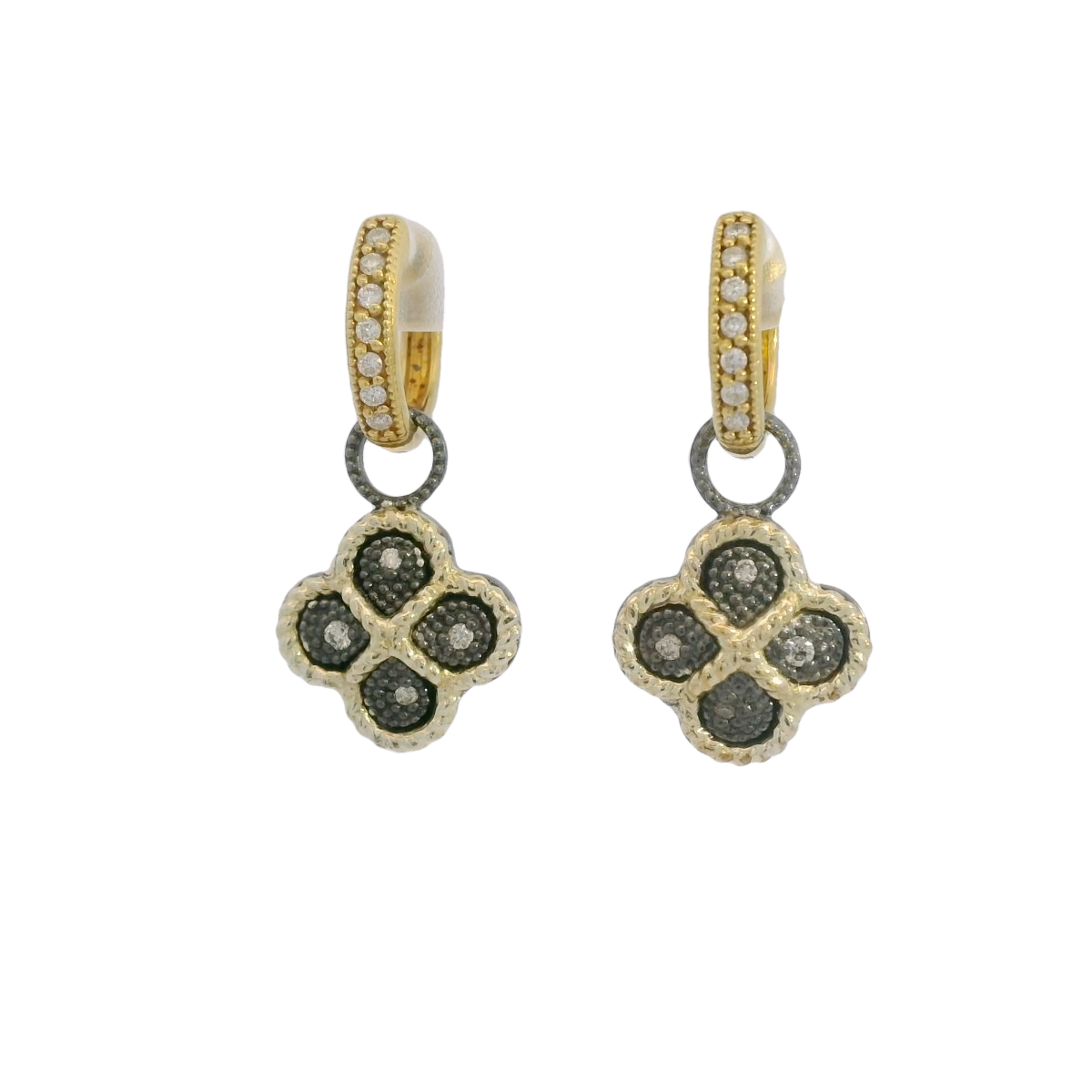 18kt Sterling and Diamond Clover Charms