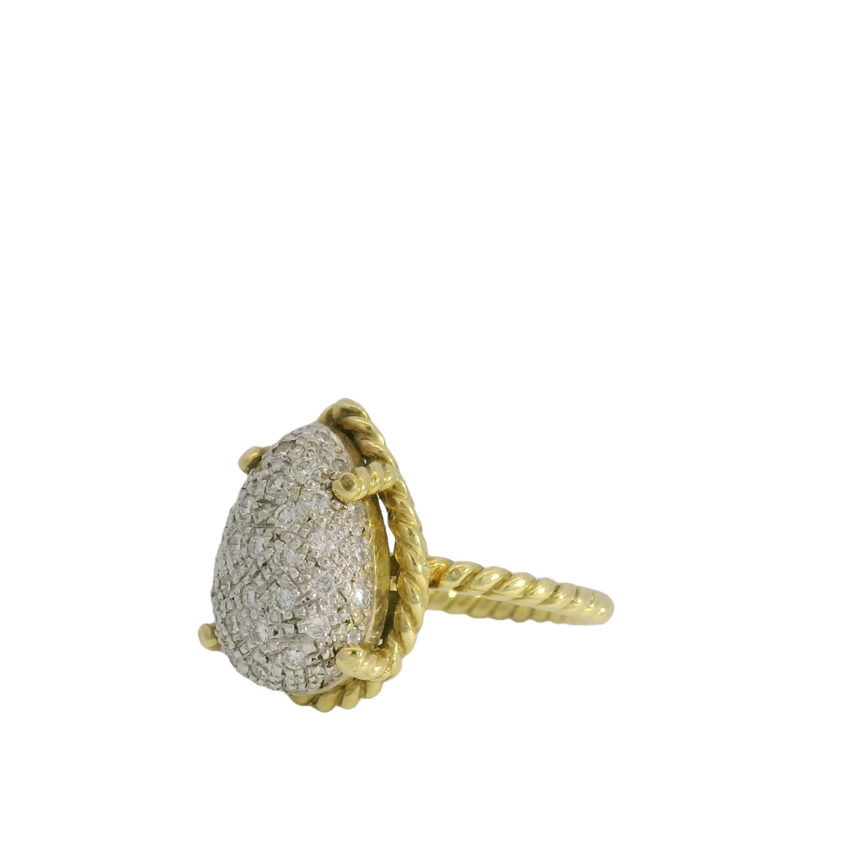 Cassis 18kt Yellow Gold Pave Diamond Ring