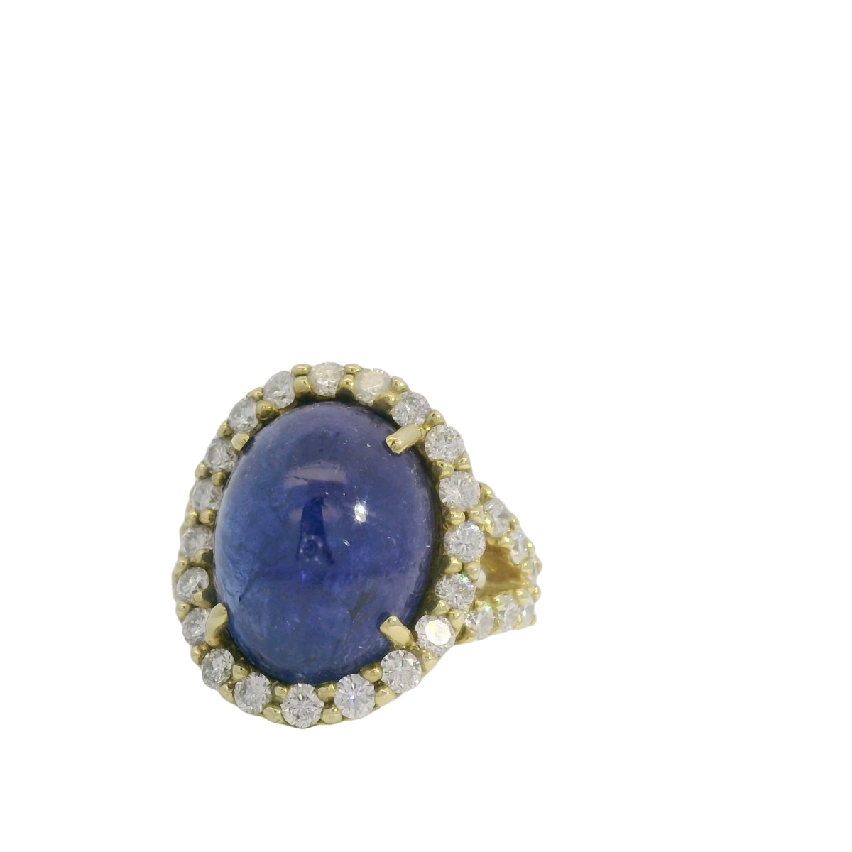 Tanzanite Cabochon Diamond Ring