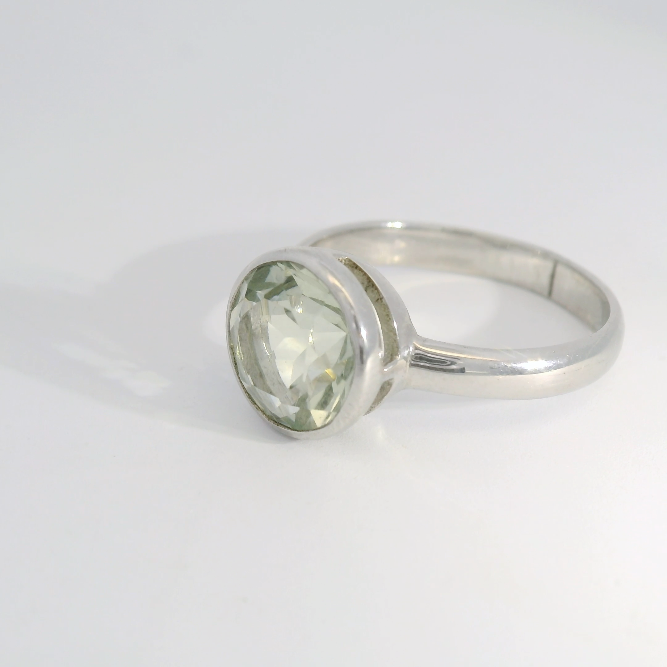 Sterling Green Amethyst Ring