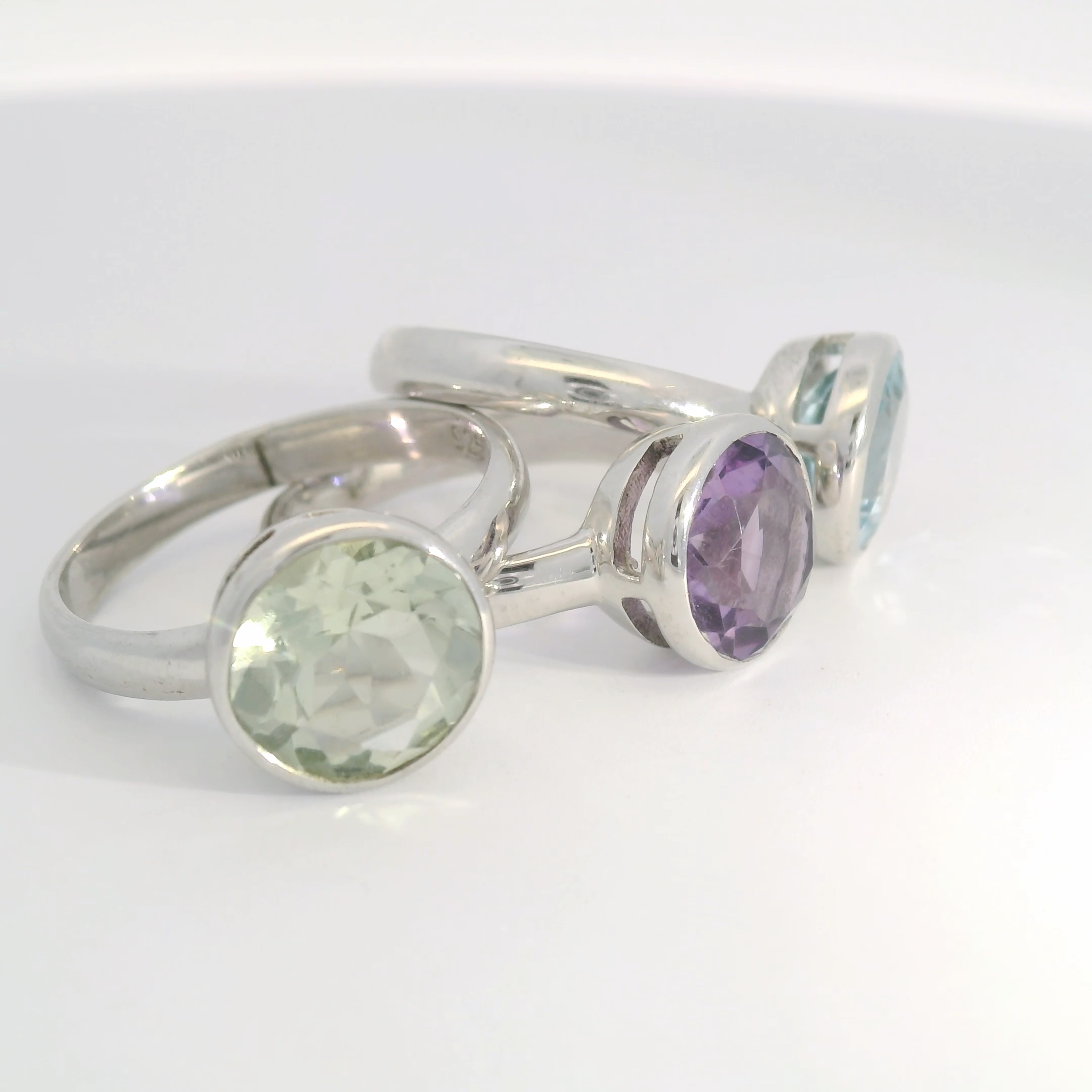 Sterling Green Amethyst Ring