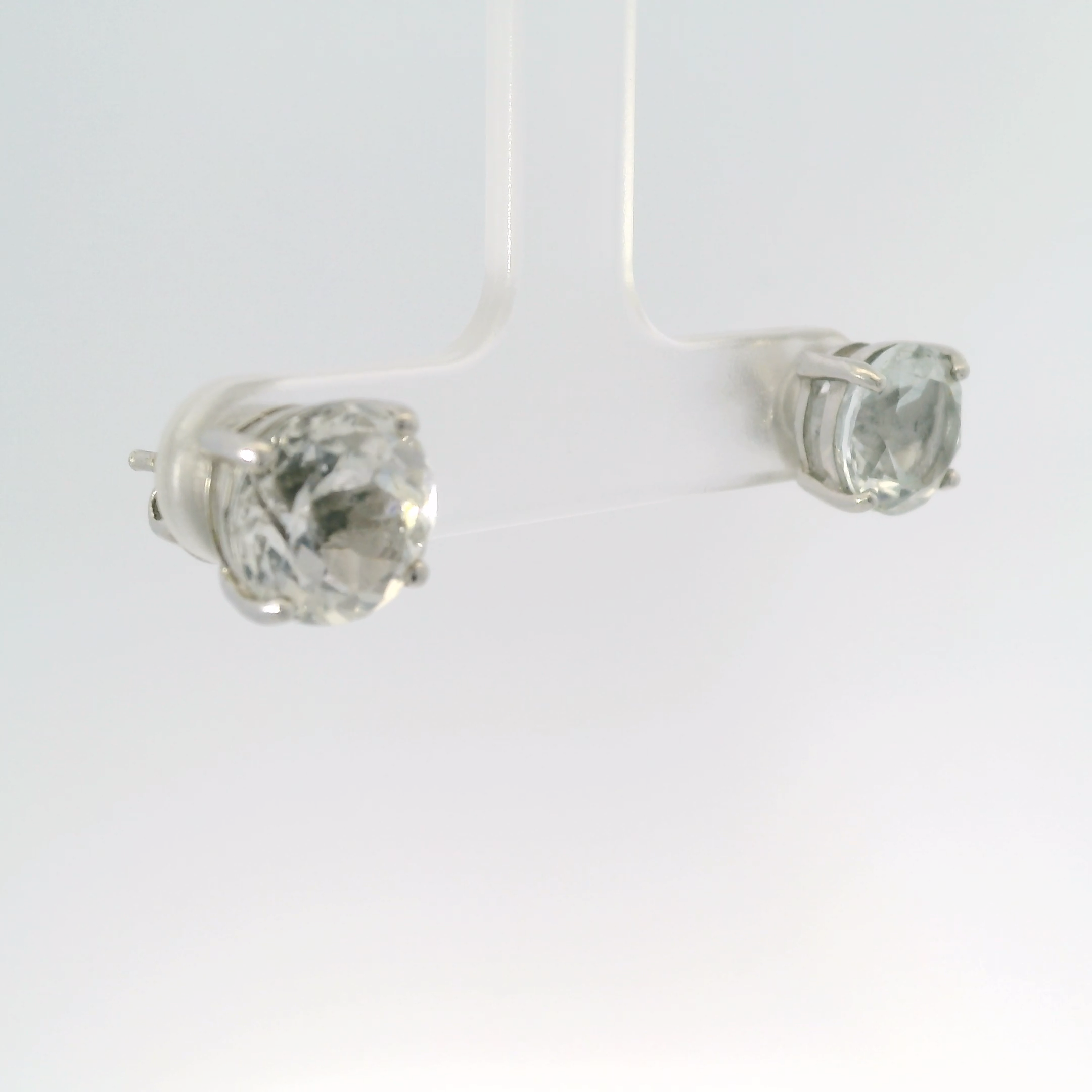 Sterling White Topaz Stud Earrings