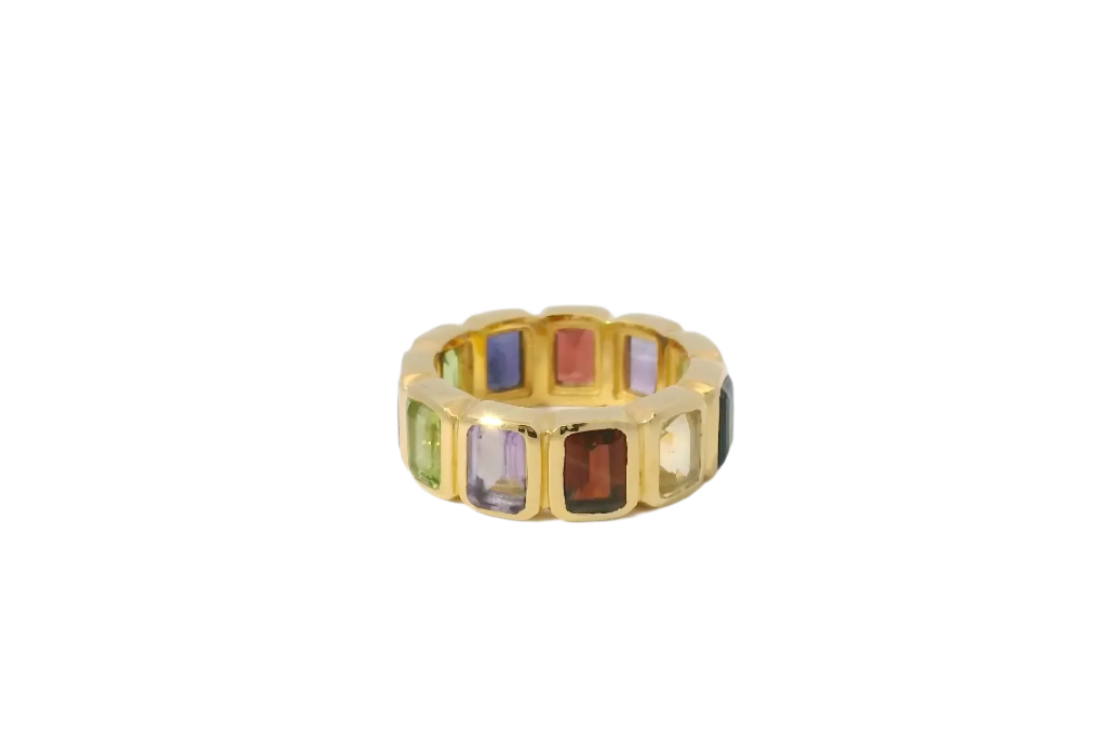 Spectacular Mixed Gemstone and Gold Eternity Ring