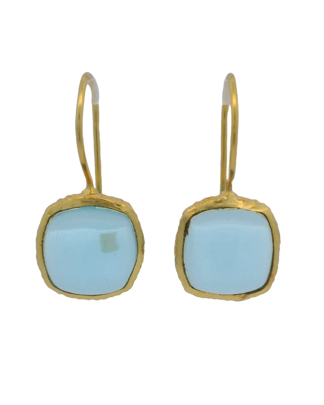 Myra Square Topaz Drop Earrings