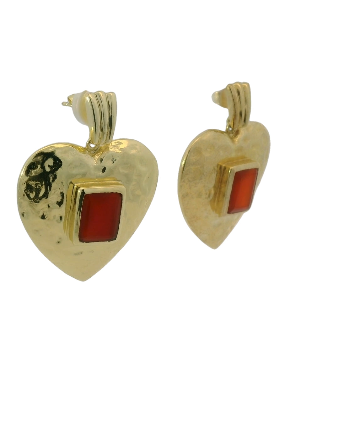 Beautiful Heart with Carnelian Earrings