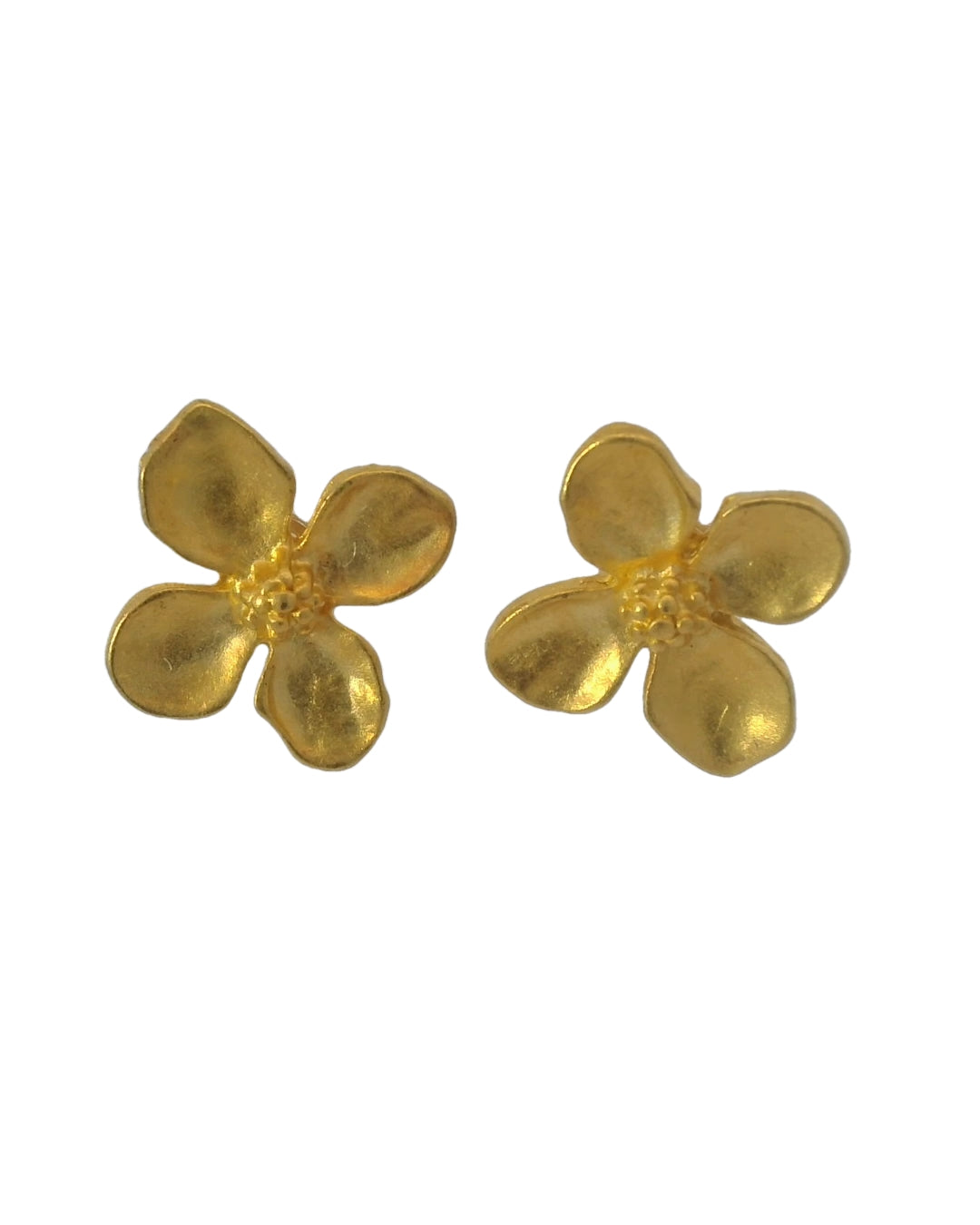 Petunia Gold Flower Stud Earrings