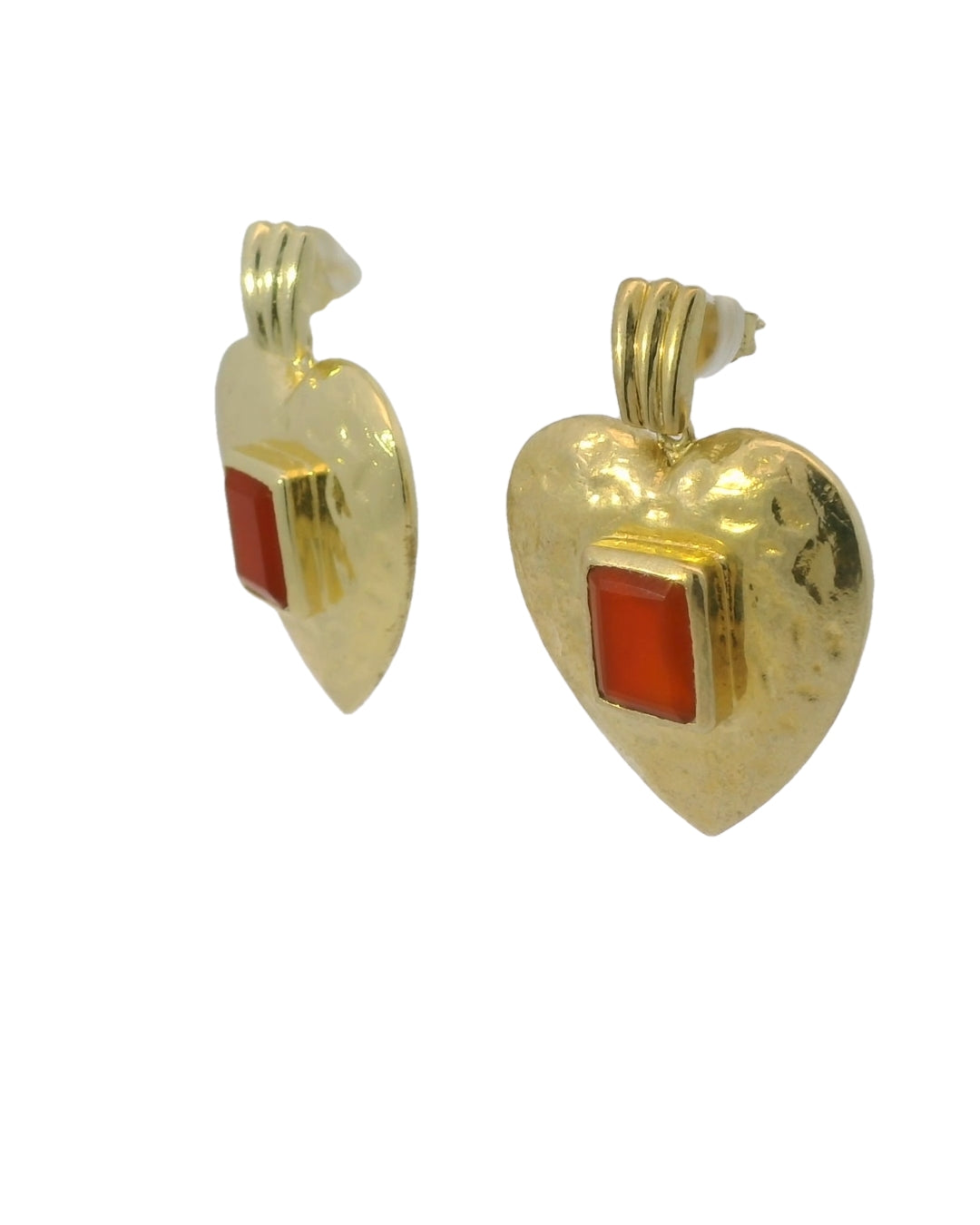 Beautiful Heart with Carnelian Earrings