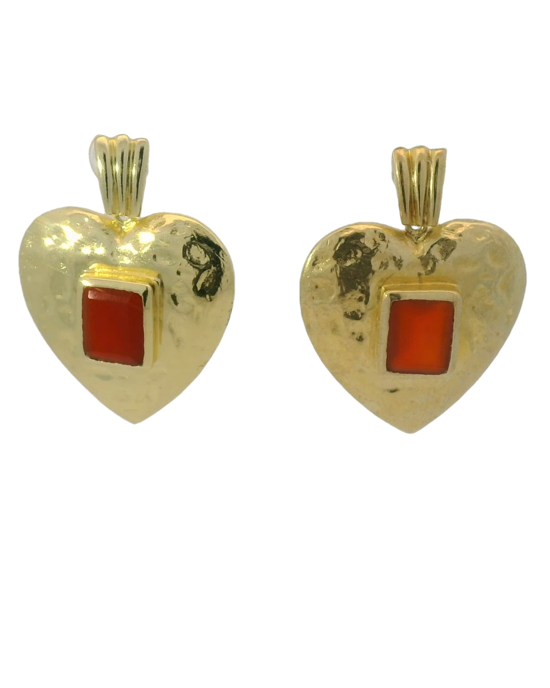 Beautiful Heart with Carnelian Earrings