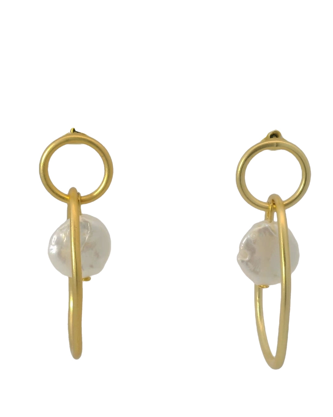 Modern Pearl Matte Drop Earring