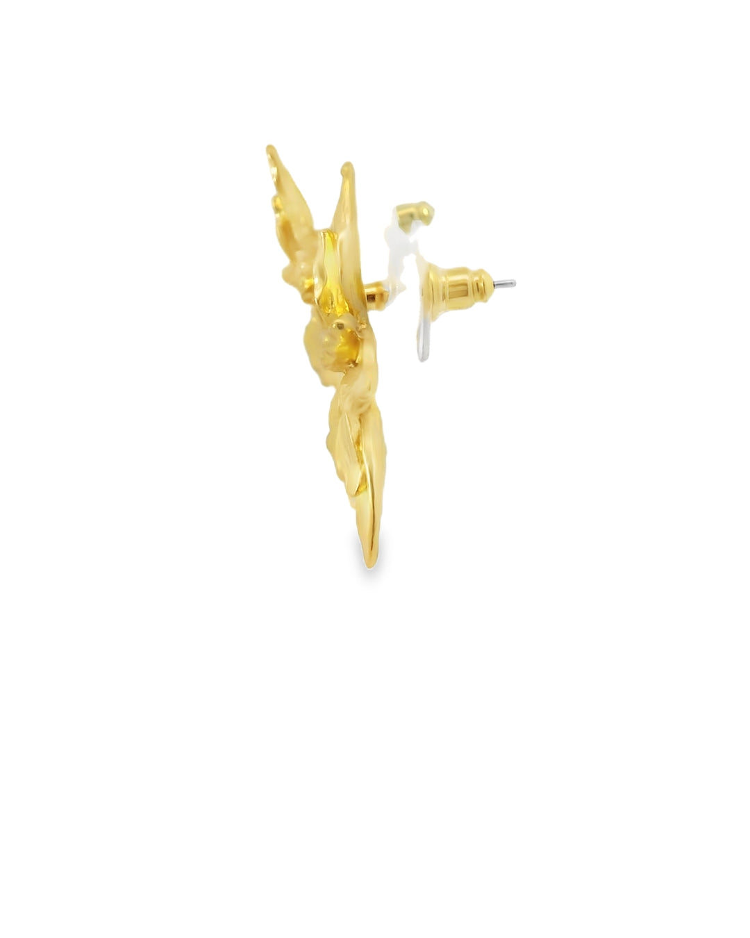 Gold Petunia Gold Flower Earring - Large