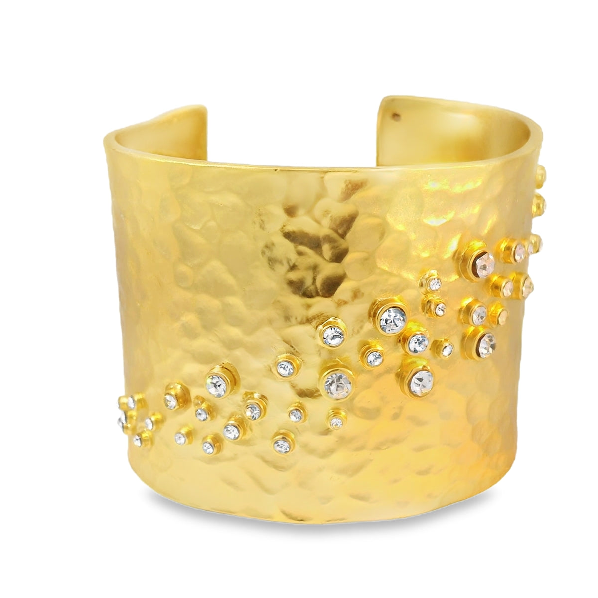 Beautiful Hammered Constellation Cuff with Gemstones