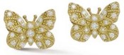 Tanya Farah 18K Butterfly Diamond Small Stud Earrings (Approx. 0.35 CTW)