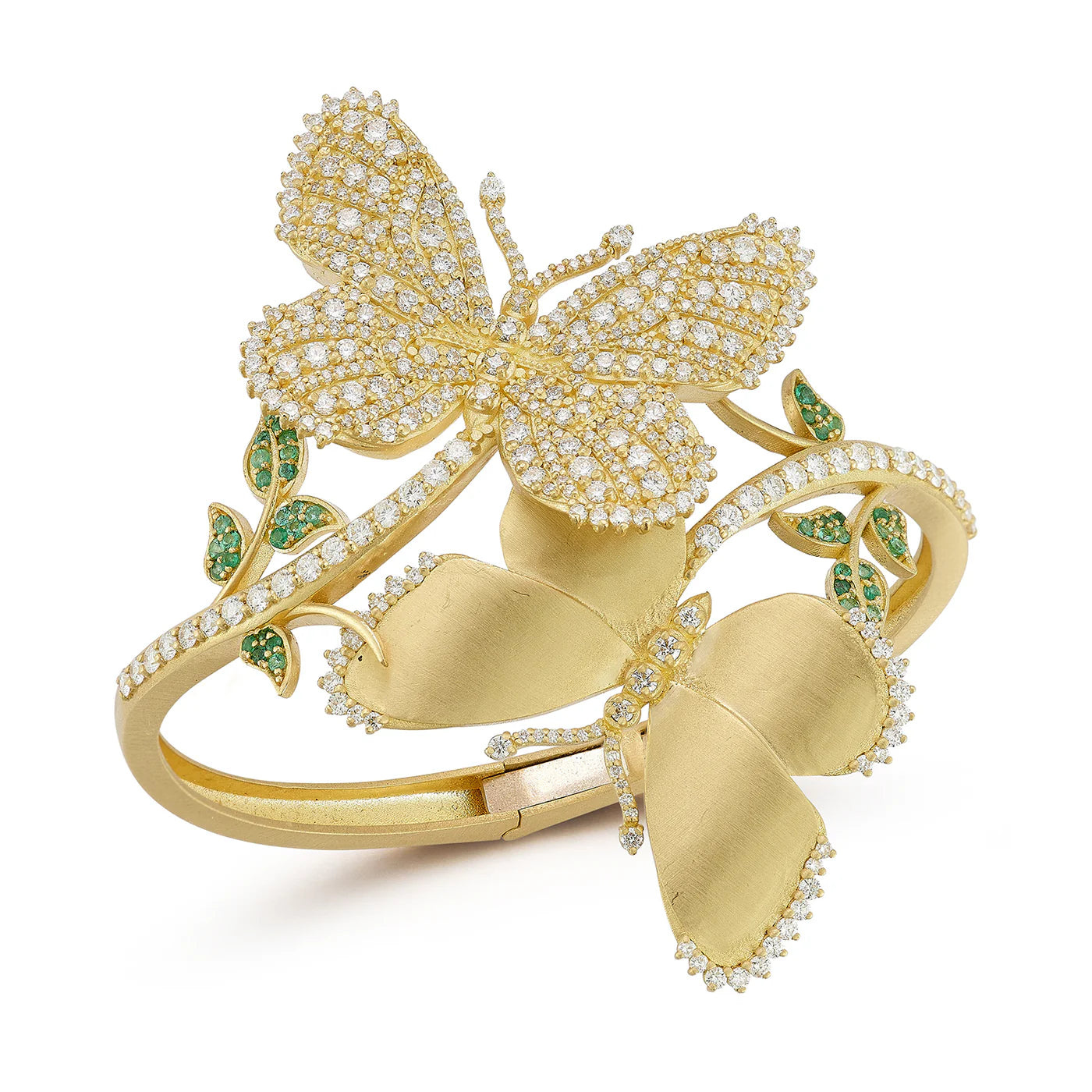 Tanya Farah Kissing Butterflies Diamond Bypass Cuff