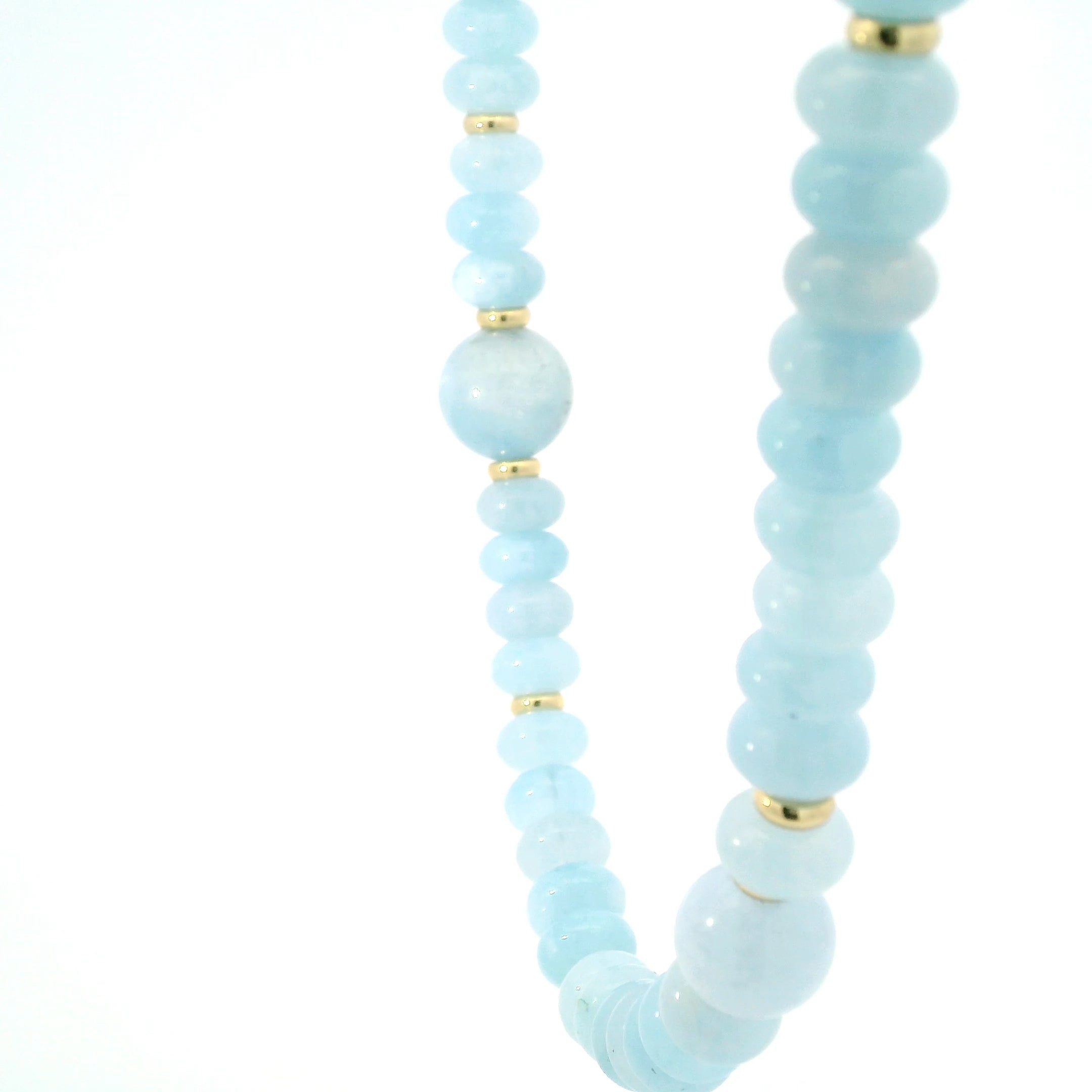 Peyton William Jewelry Smooth Aquamarine Beaded Necklace