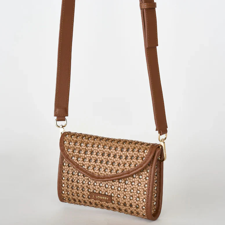 J. Lowery Byrdie Brown Cane Belt Bag