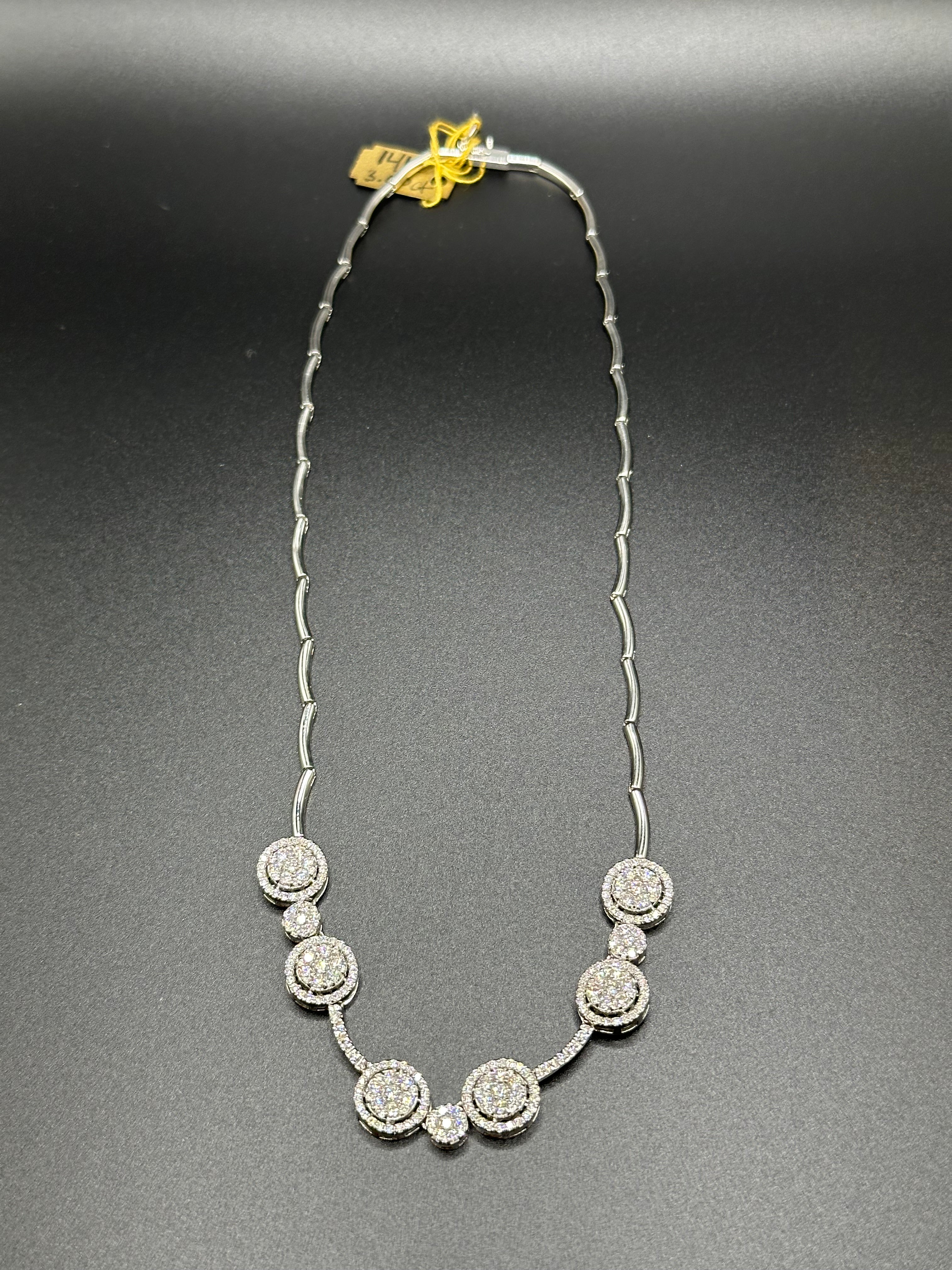 14kt Circle Diamond Necklace