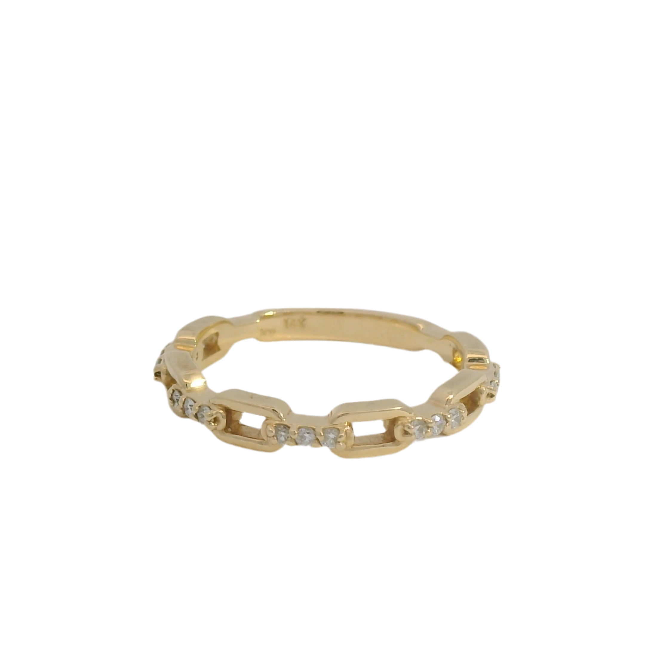 14kt YG Diamond Link Ring