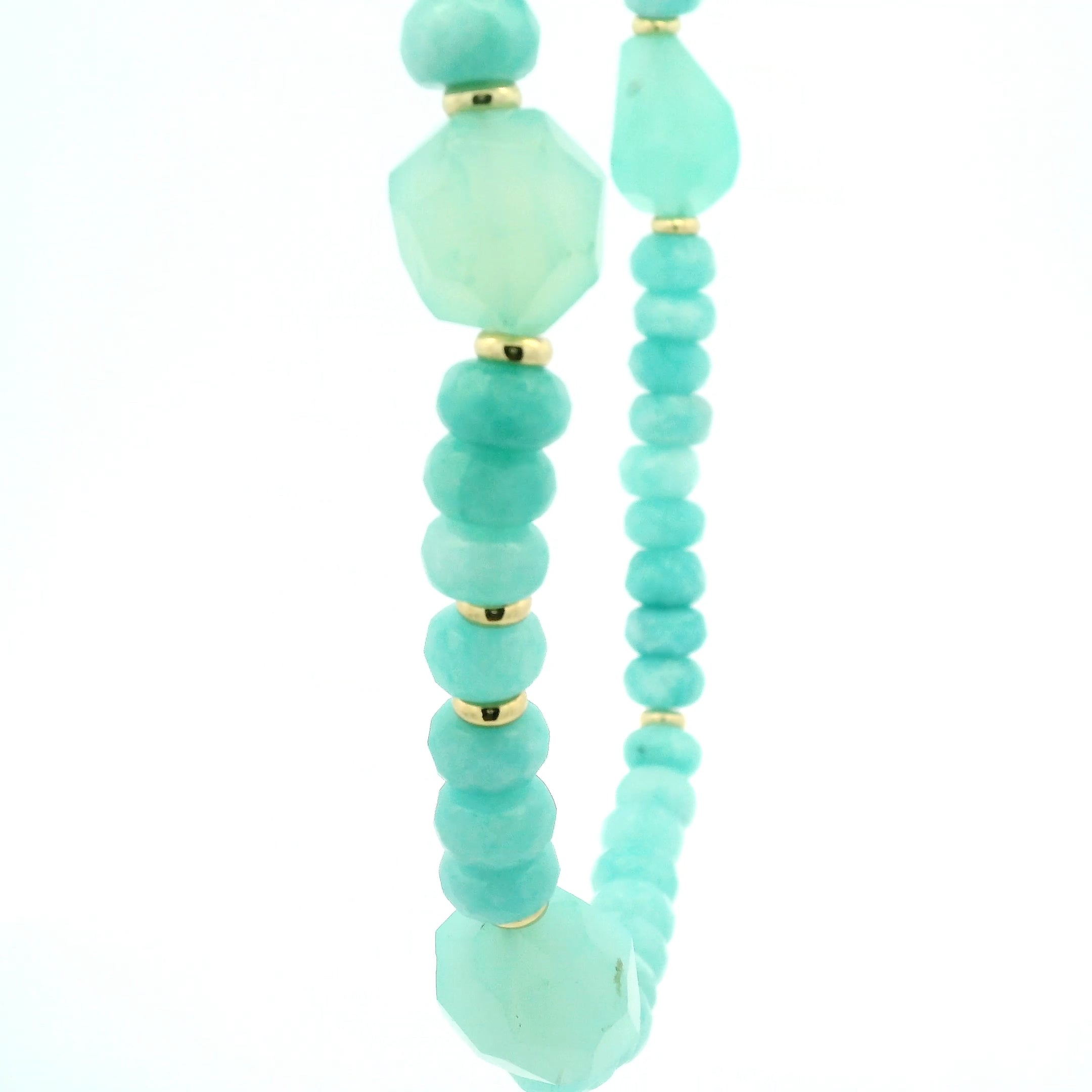 Peyton William Jewelry Chalcedony and Amazonite Beaded Necklace