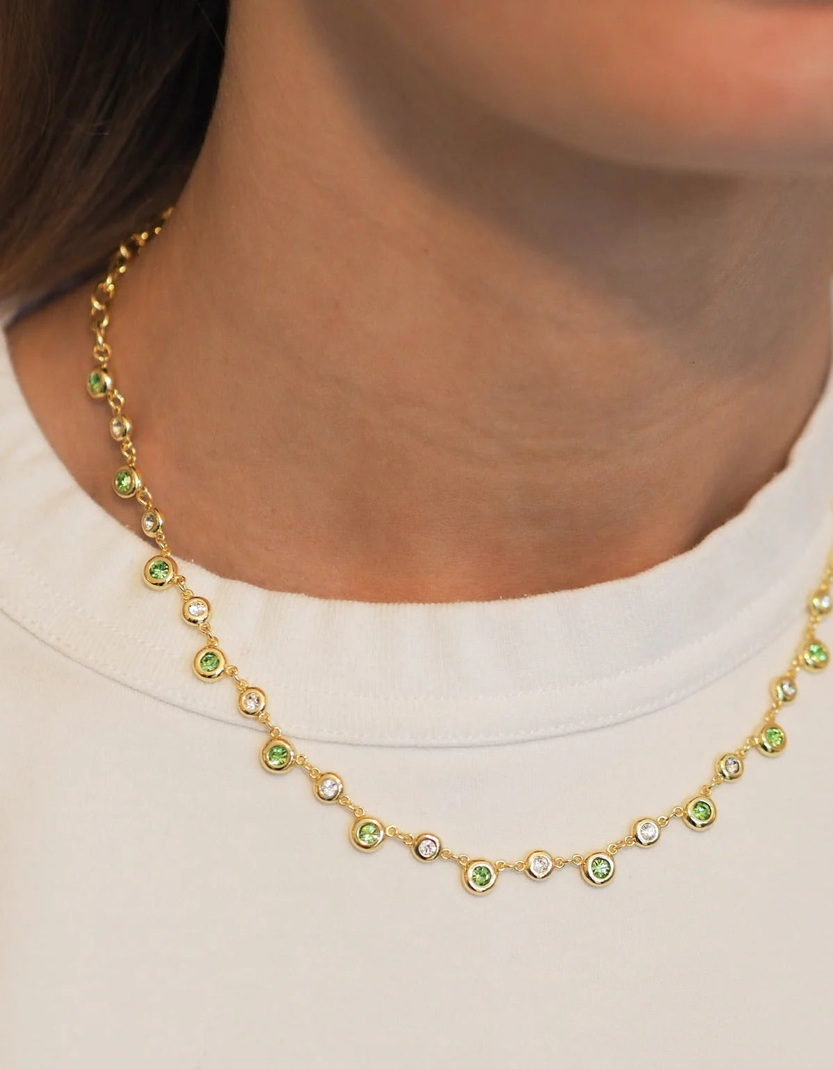 Goldbug August Birthstone Bezel Necklace