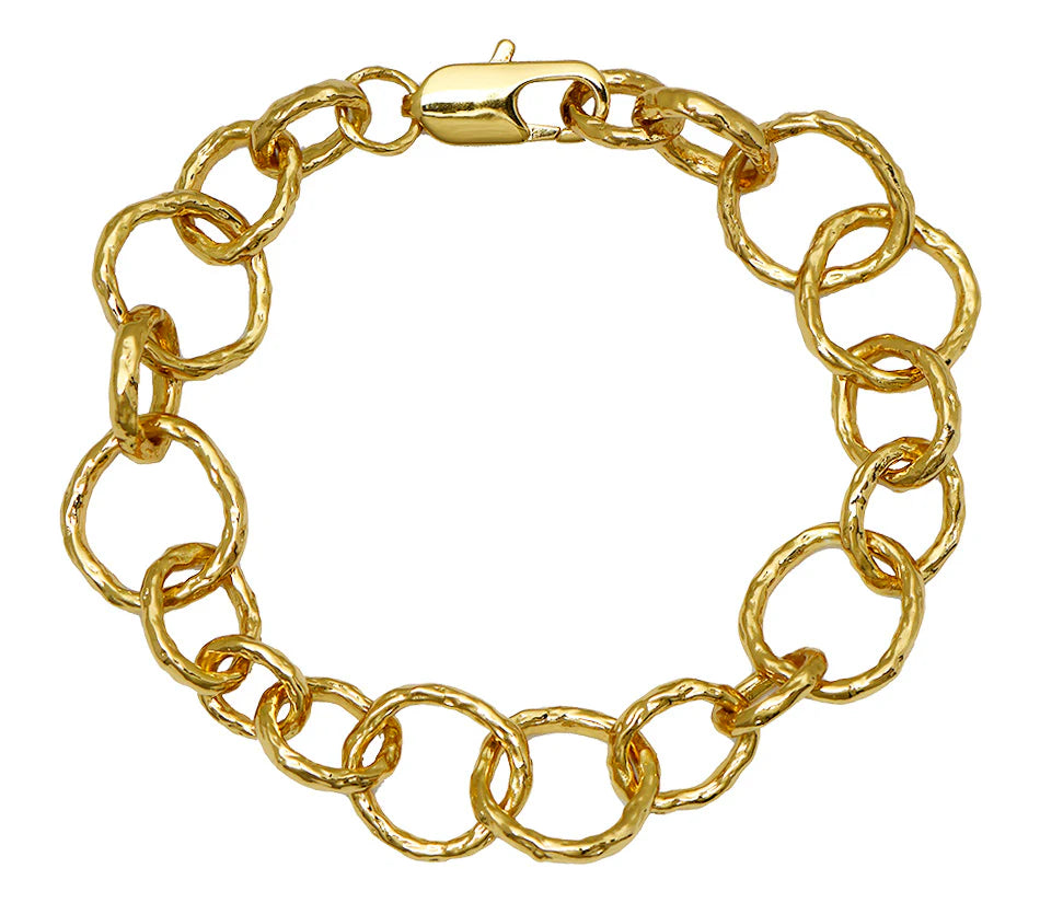 Goldbug Hammered Link Chain Bracelet