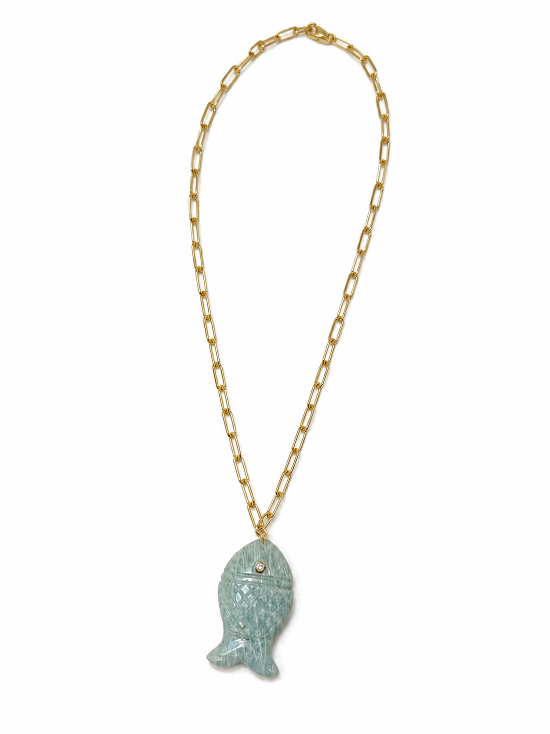 Boho Beads Link Chain Fish Necklace