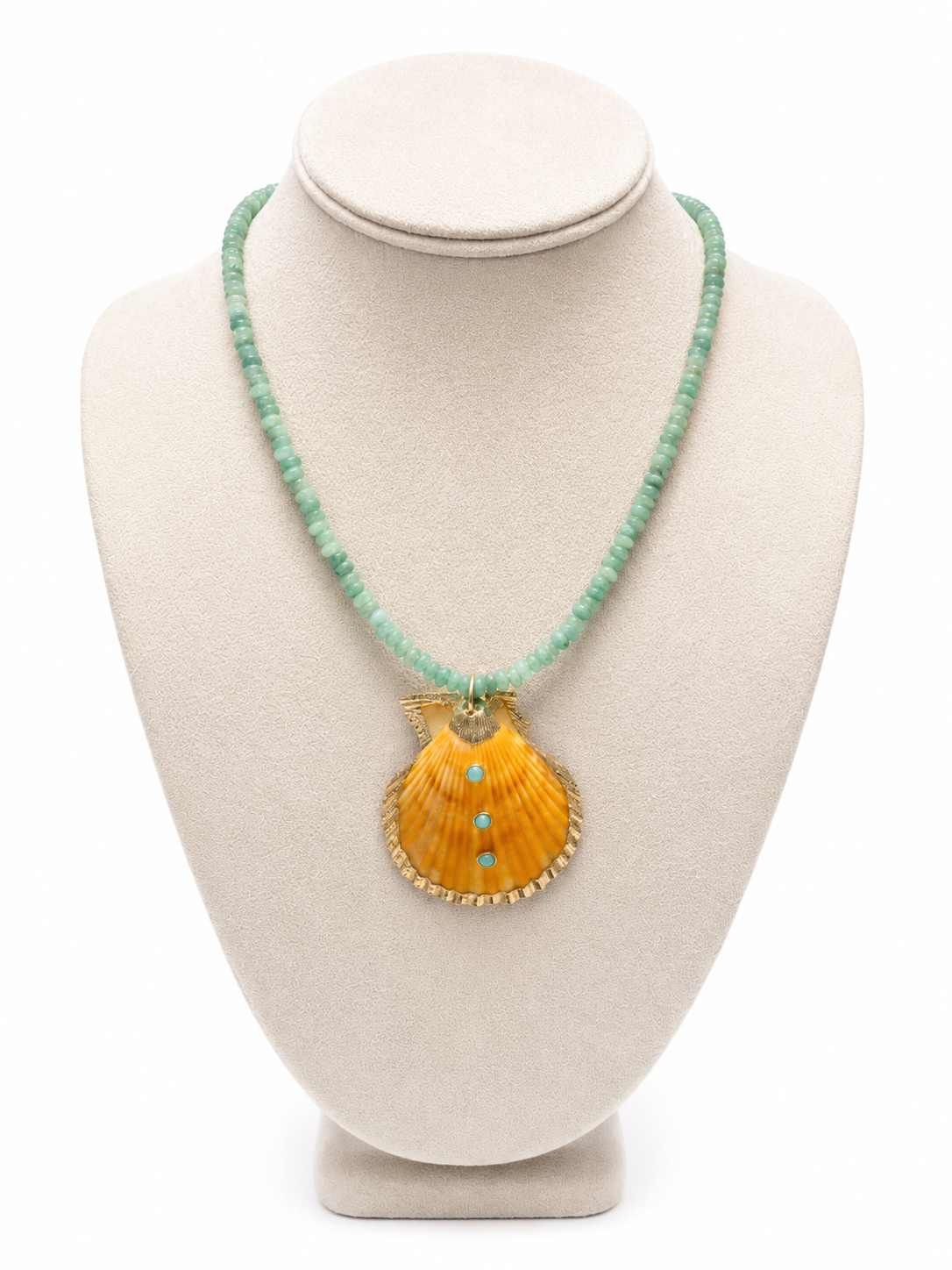 Boho Beads Thin Jade Gemstone Shell Necklace