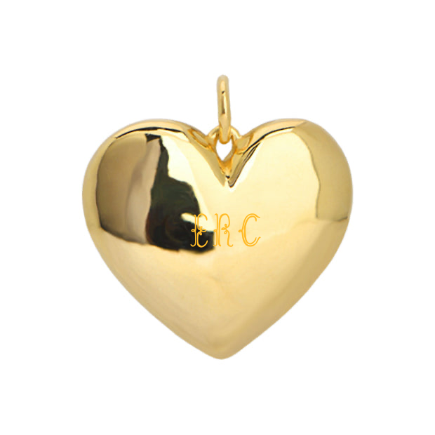 Goldbug Puffy Heart Charm