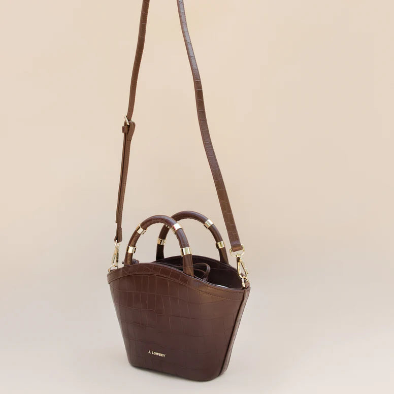 J. Lowery MINI TOTE Espresso Croc