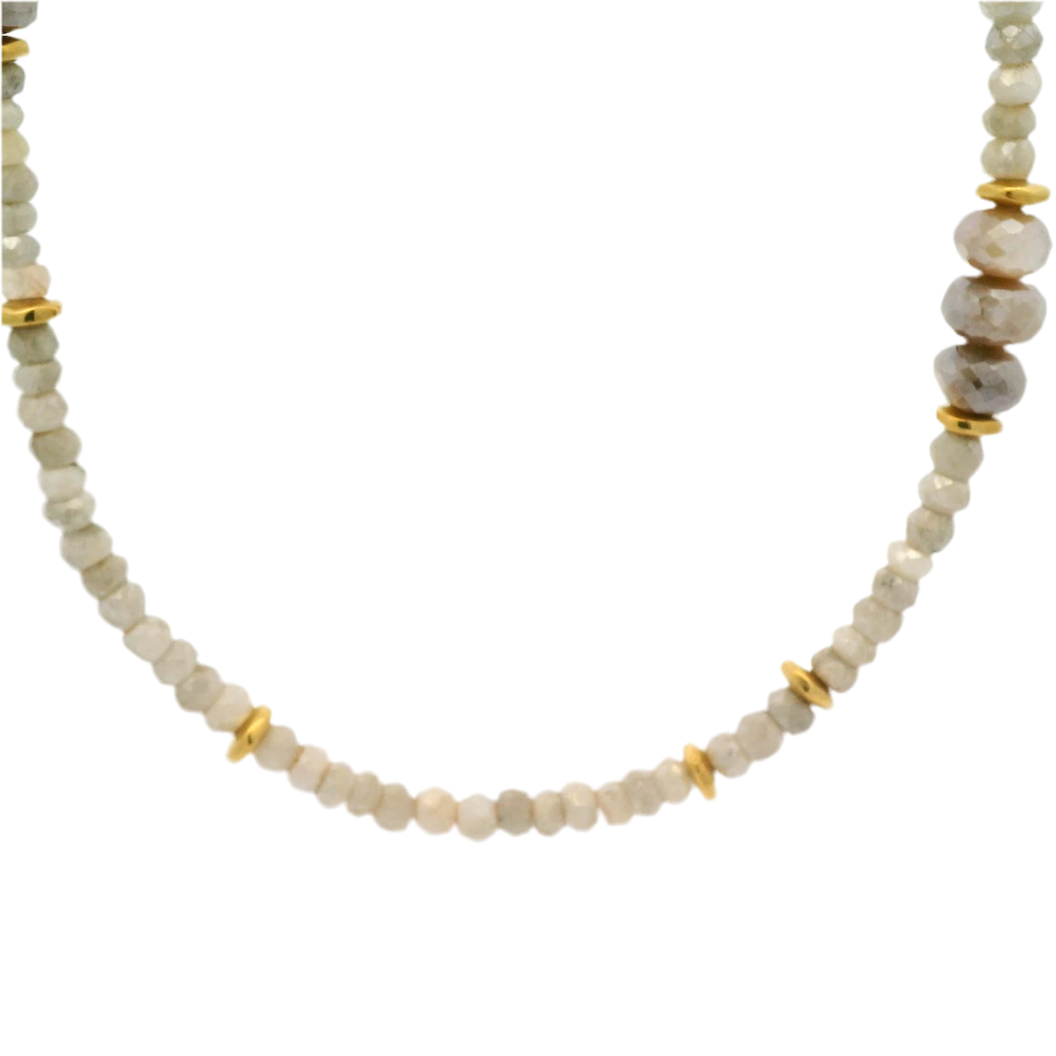 Peyton William Jewelry Siloni Stone Strand with Gold Disk Accents Necklace