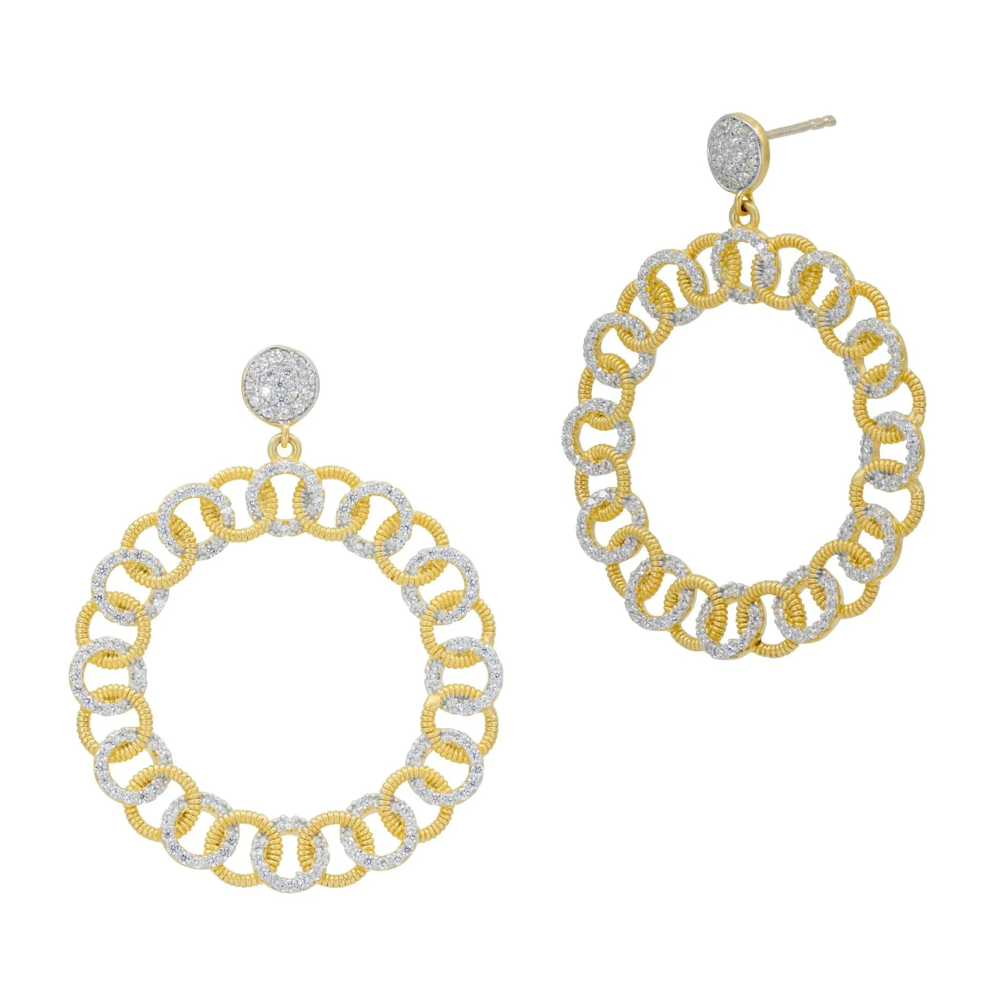 Chain of Shine Open Hoop Earrings