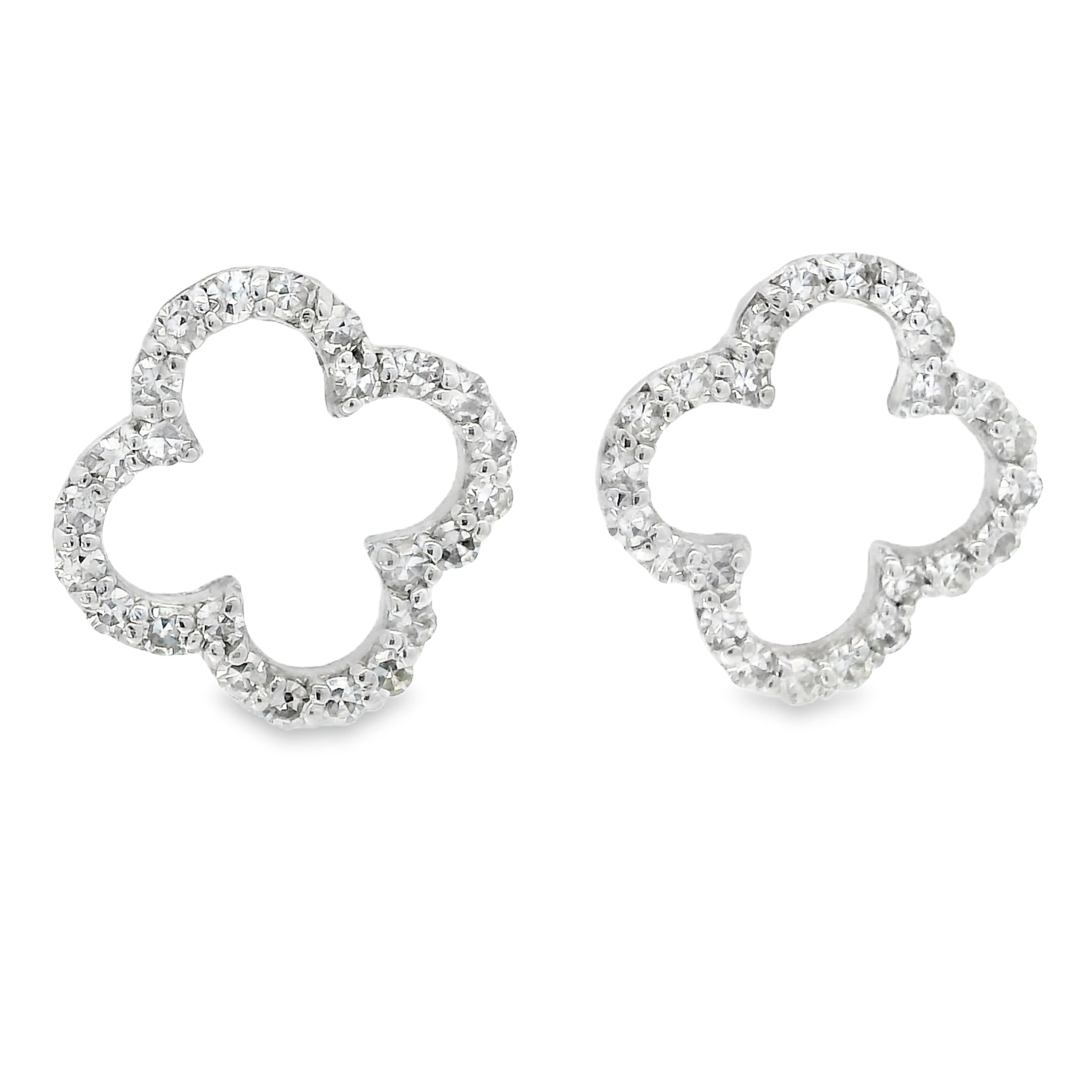14kt Clover Diamond Earring