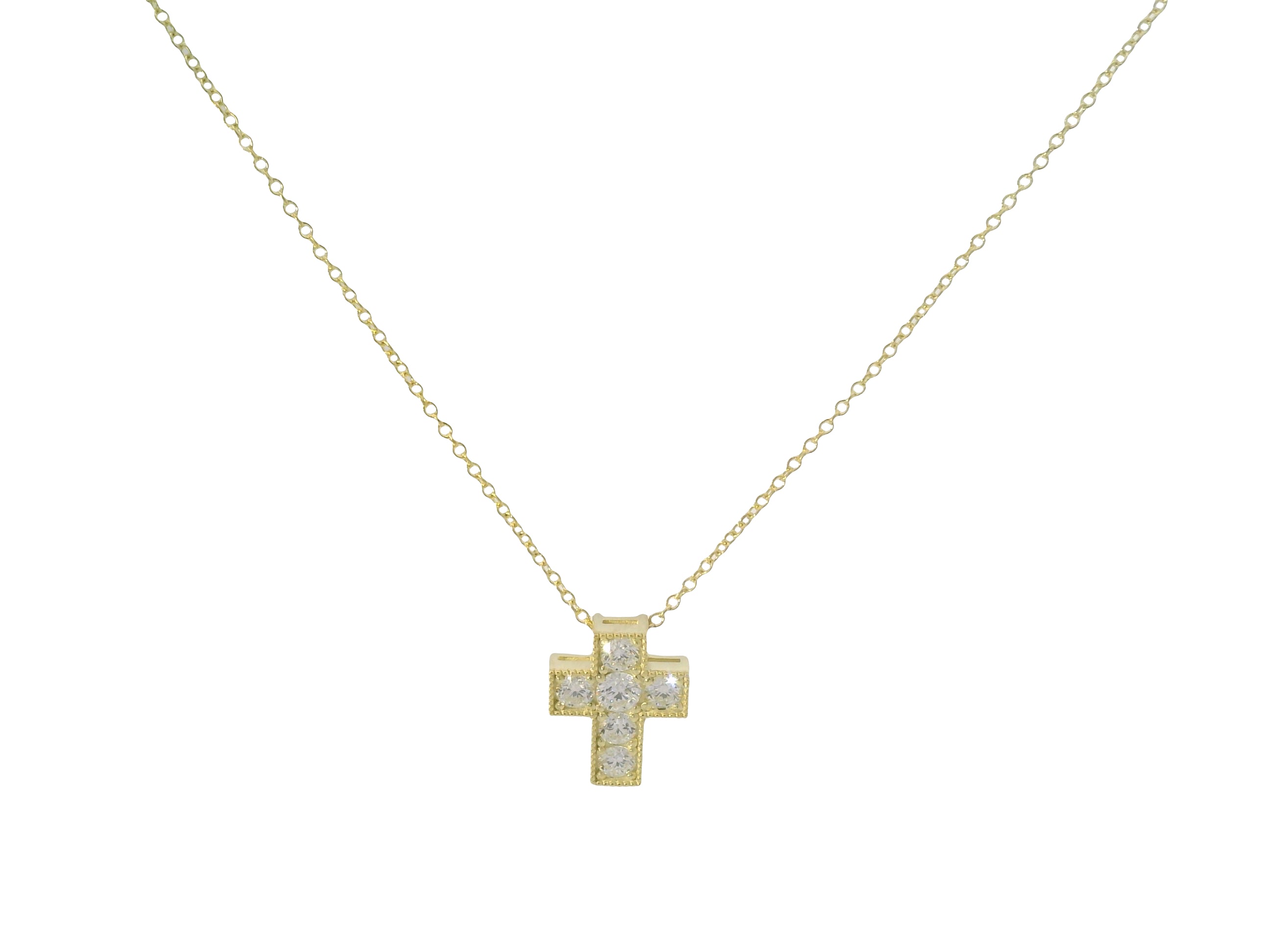 14kt Yellow Gold Cross Necklace