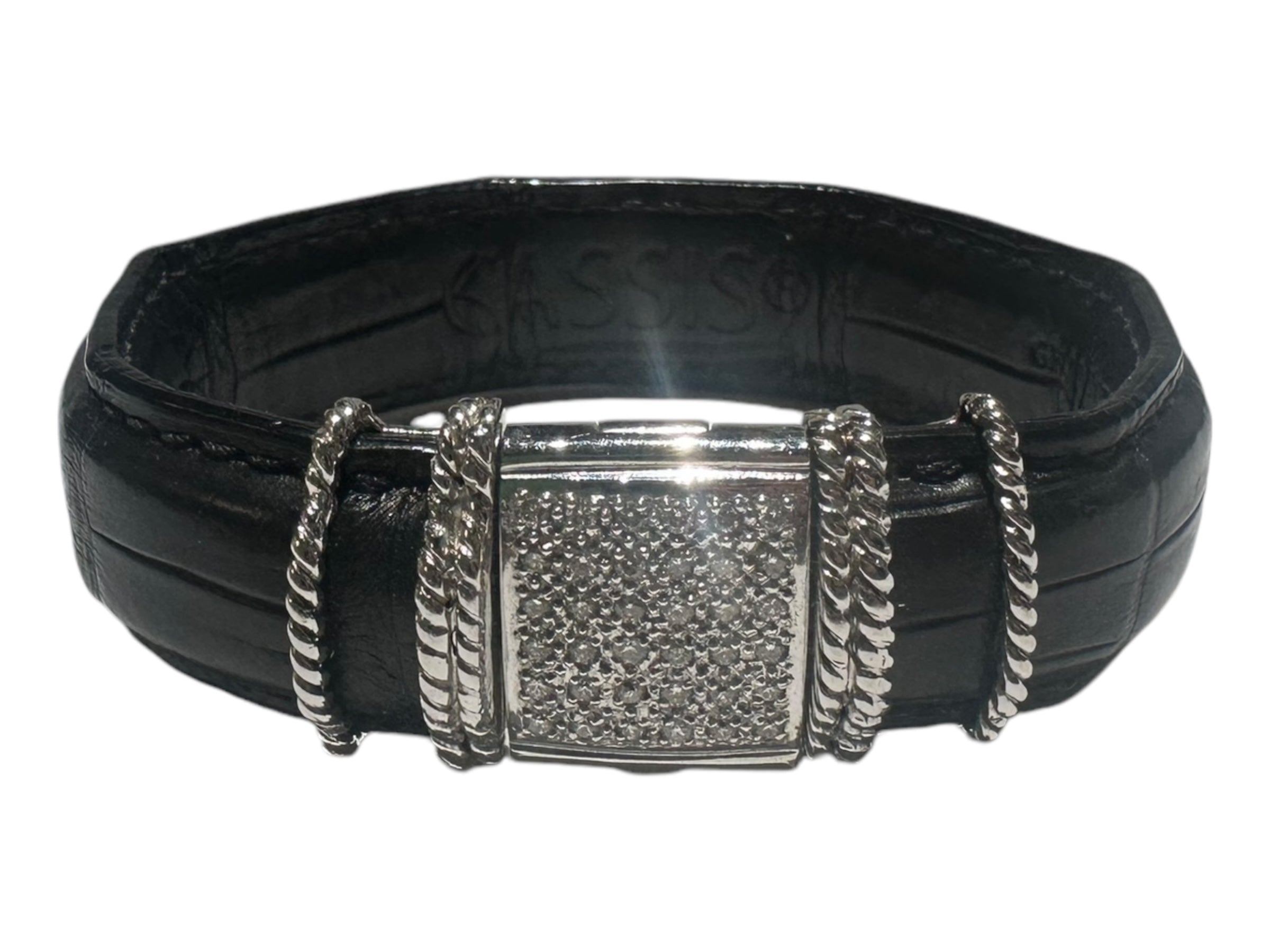 Genuine Alligator with Diamond Pave Bracelet