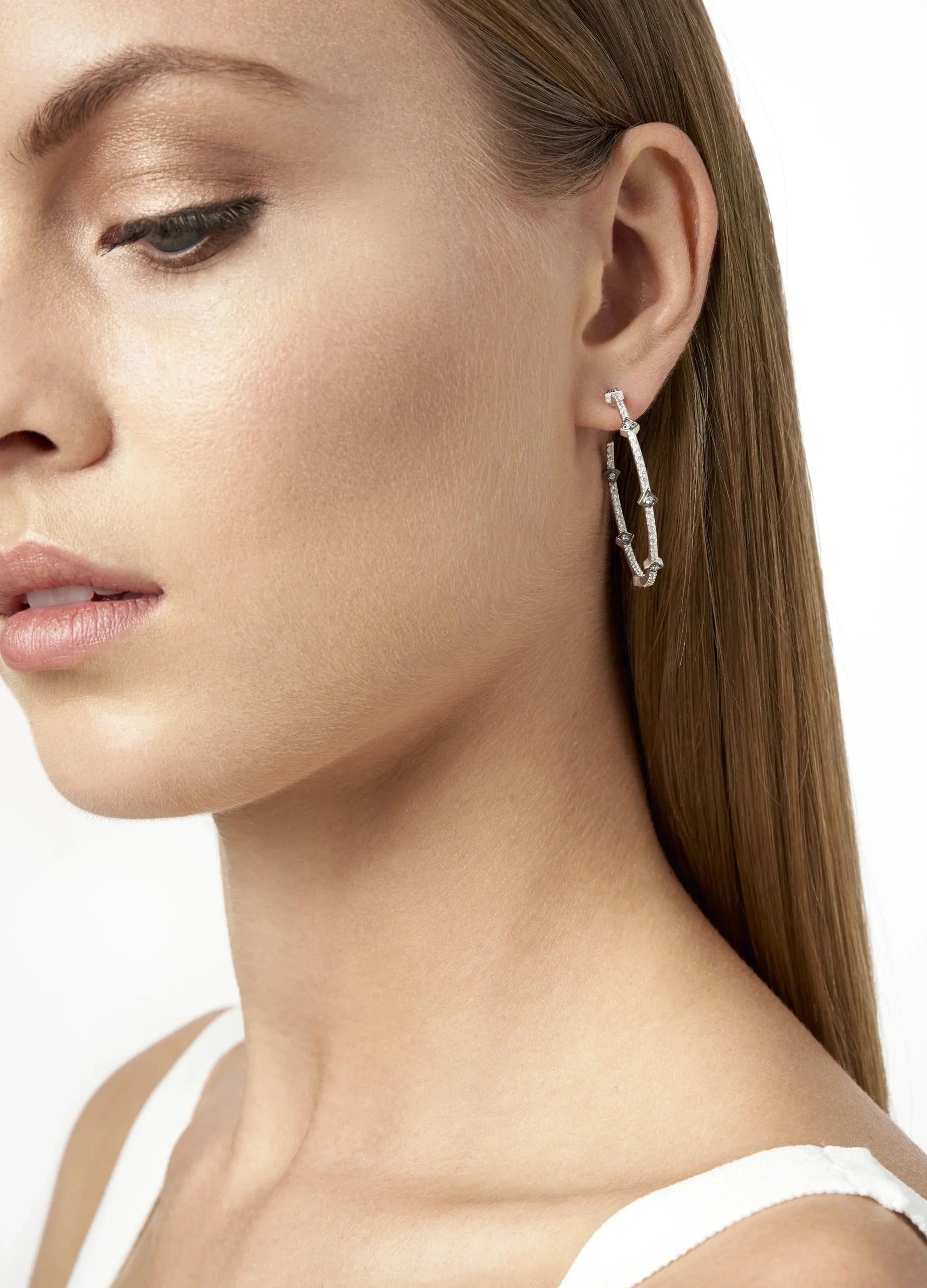 Freida Rothman Signature Arrow Station Hoop Earrings