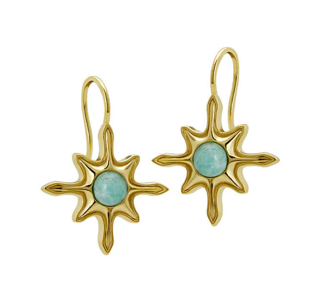 Goldbug Amazonite Seastar Drop Earrings