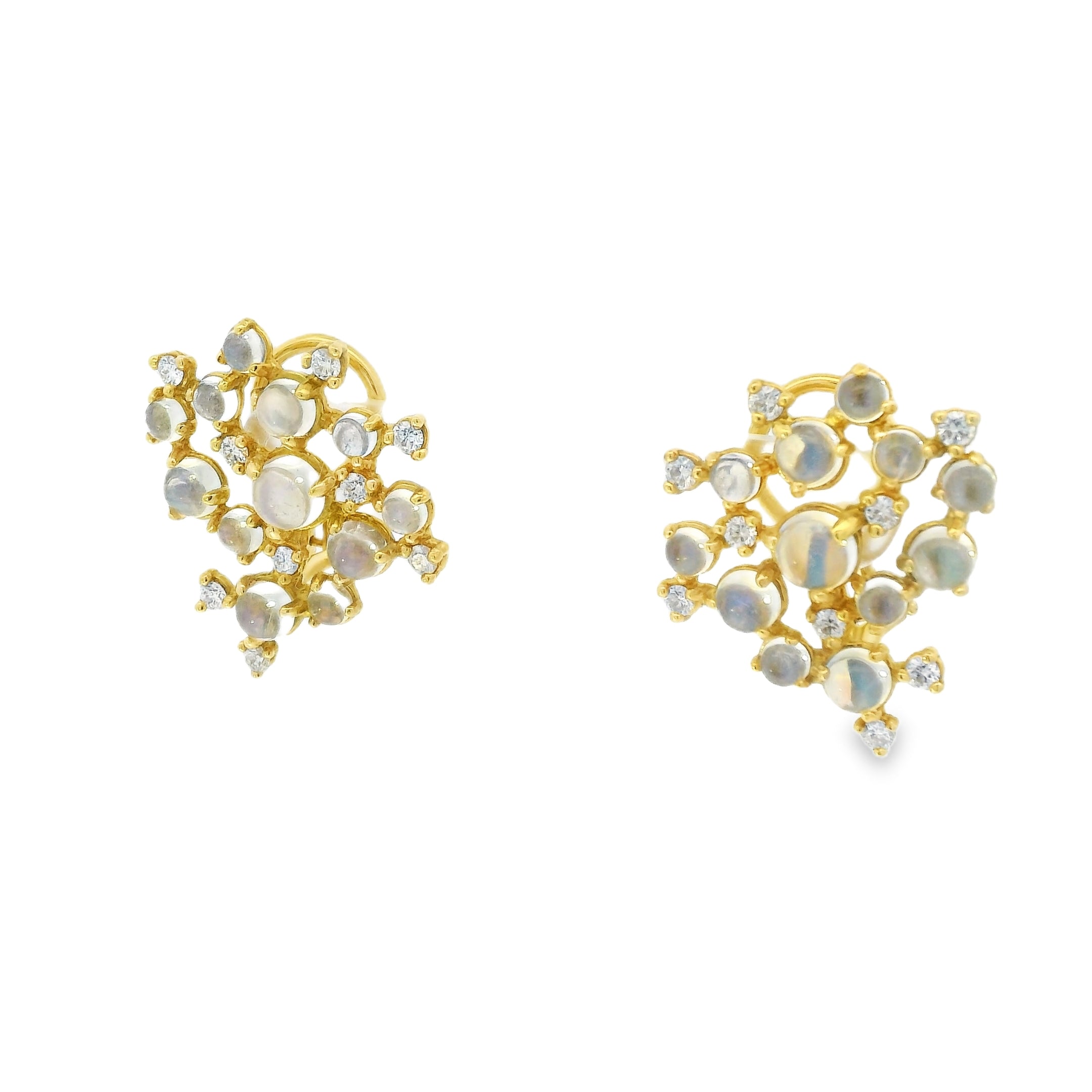 Mazza 18kt Moonstone Cluster Earrings