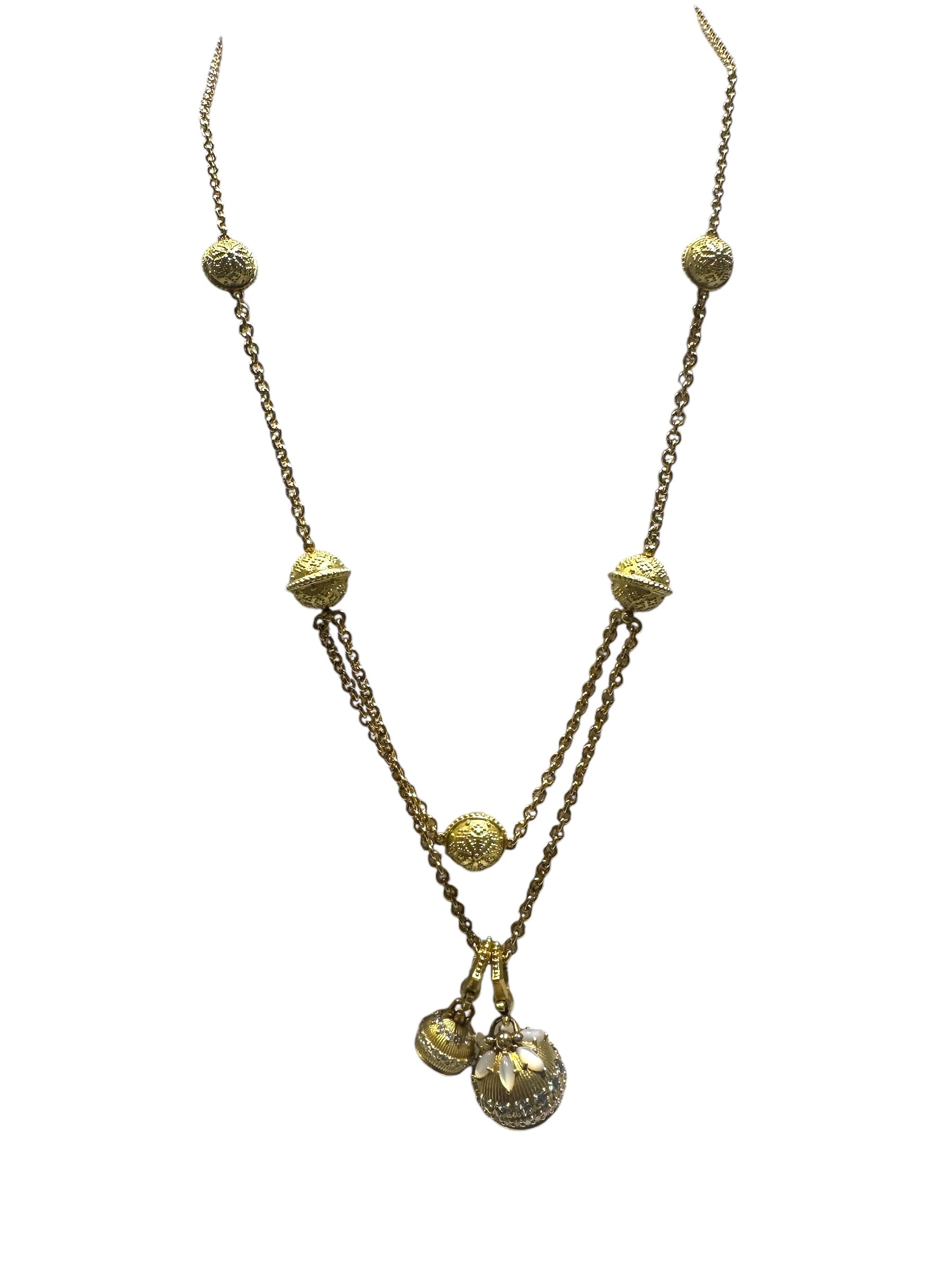 Meditation Bell Yellow Gold Choker Necklace