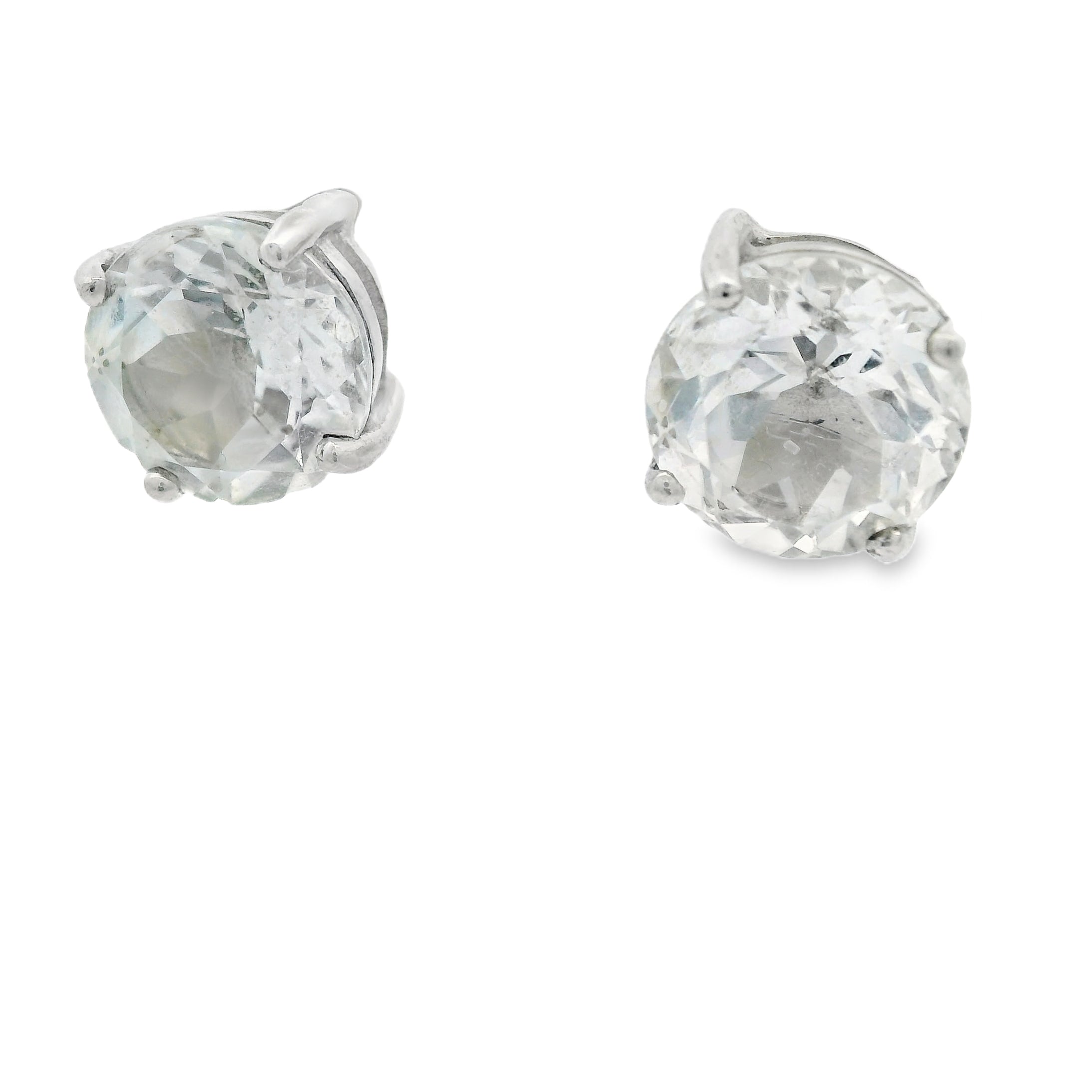 Sterling White Topaz Stud Earrings