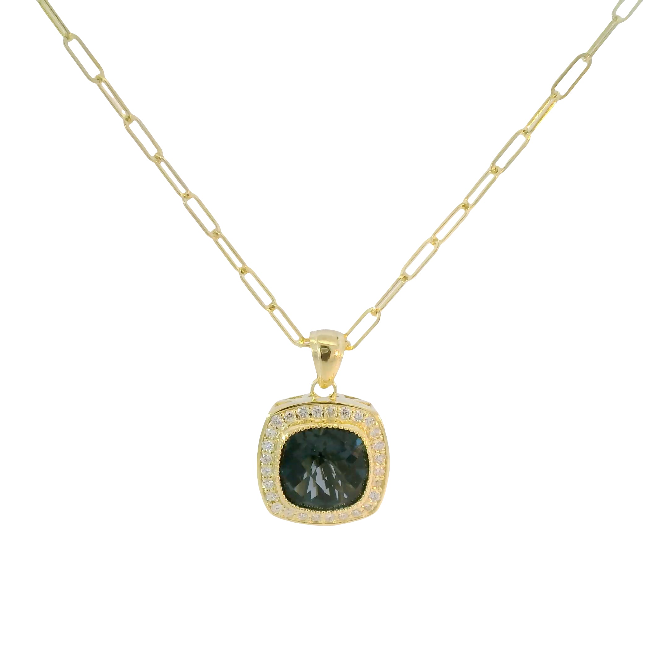 14kt Yellow Gold London Blue Topaz Pendant Necklace