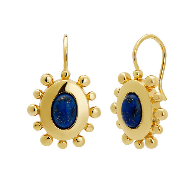 Goldbug Lapis Twiggy Drop Earrings