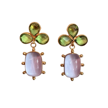 Julie Ryan Marlin Lilac and Peridot Earrings