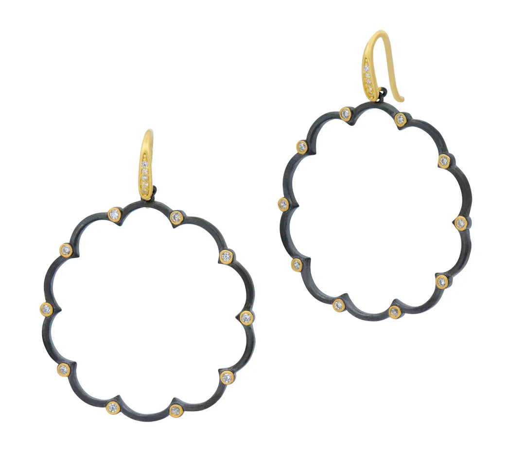 Freida Rothman Signature Brooklyn in Bloom Open Hoop Earrings