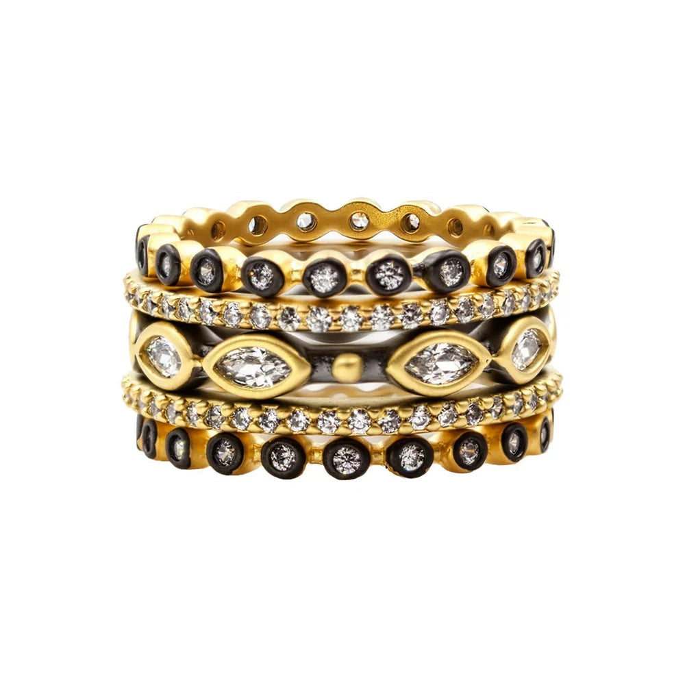 Freida Rothman Signature Marquise Station 5-Stack Ring