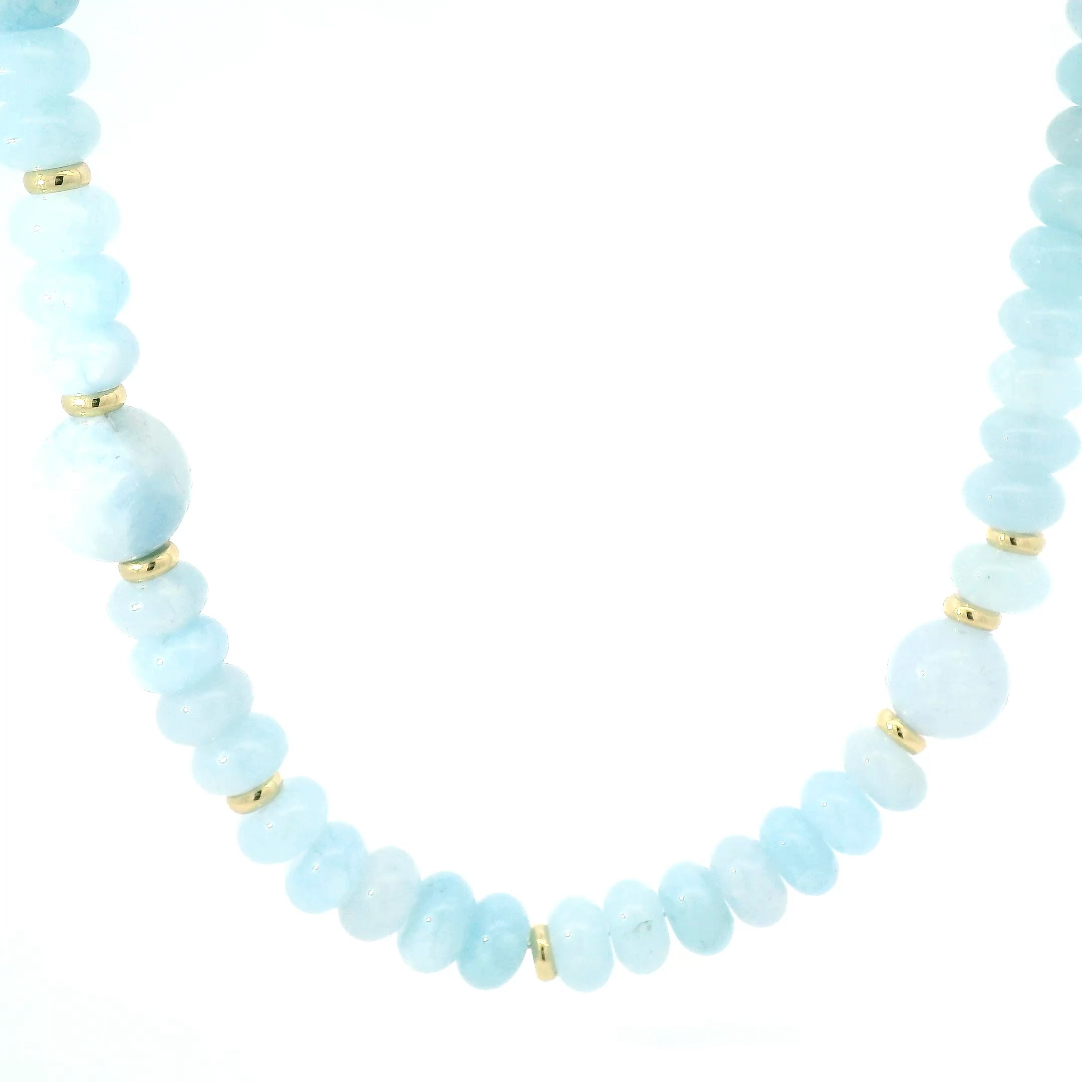Peyton William Jewelry Smooth Aquamarine Beaded Necklace