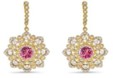 Tanya Farah Arabian Nights Diamond Lattice Earrings w/Pink Sapphire Centers