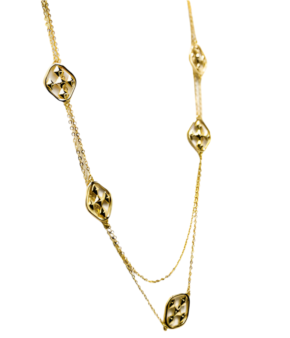 Gracewear Collection Long Link Shield Necklace