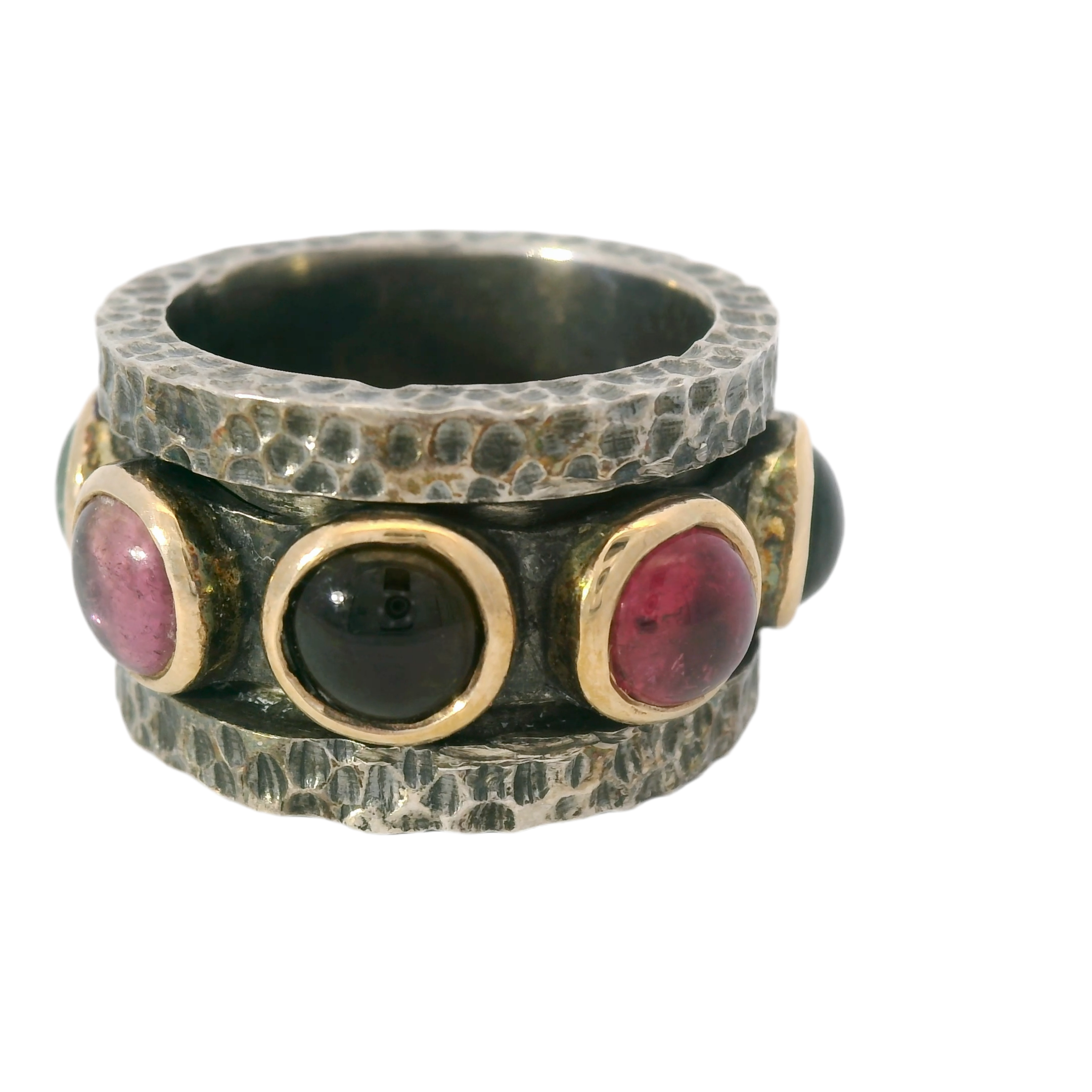 Gabriela Styliano Gold and Silver Ring with Tourmalines